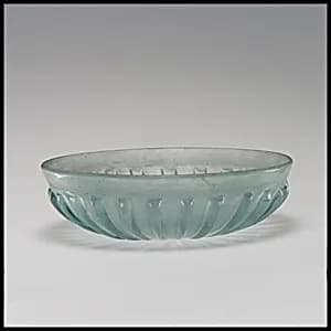 Glass ribbed bowl by Unknown Artist