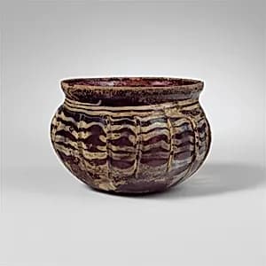 Glass ribbed bowl by Unknown Artist