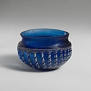 Glass ribbed bowl by Unknown Artist