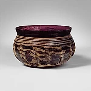 Glass ribbed bowl by Unknown Artist
