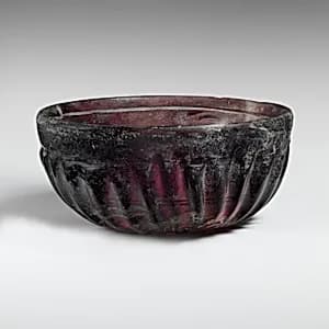 Glass ribbed bowl by Unknown Artist