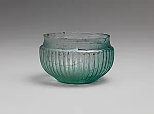 Glass ribbed bowl by Unknown Artist