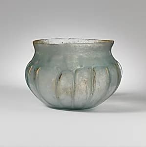 Glass ribbed bowl by Unknown Artist