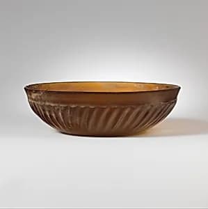 Glass ribbed bowl by Unknown Artist