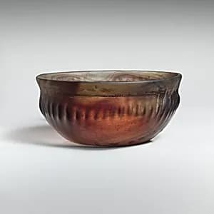 Glass ribbed bowl by Unknown Artist