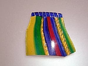 Glass striped mosaic bowl fragment by Unknown Artist