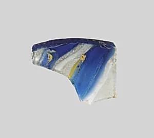 Glass striped mosaic bowl fragment by Unknown Artist