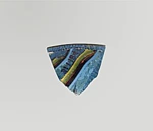 Glass striped mosaic bowl fragment by Unknown Artist