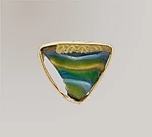 Glass striped mosaic bowl fragment by Unknown Artist