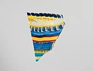 Glass striped mosaic bowl fragment by Unknown Artist