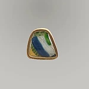 Glass striped mosaic bowl fragment by Unknown Artist