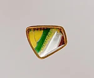 Glass striped mosaic bowl fragment by Unknown Artist