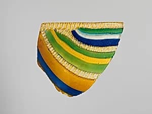 Glass striped mosaic bowl fragment by Unknown Artist