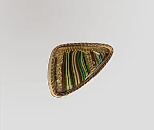 Glass striped mosaic bowl fragment by Unknown Artist