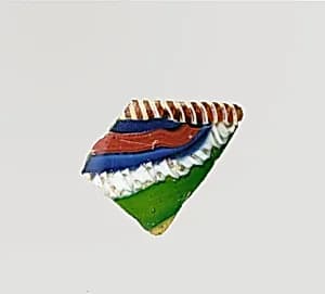 Glass striped mosaic bowl fragment by Unknown Artist