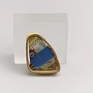 Glass striped mosaic bowl fragment by Unknown Artist