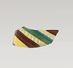 Glass striped mosaic fragment by Unknown Artist