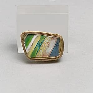 Glass striped mosaic fragment by Unknown Artist