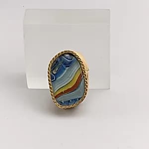 Glass striped mosaic fragment by Unknown Artist