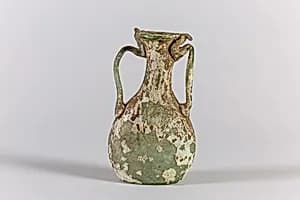 Glass two-handled bottle by Unknown Artist