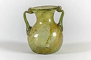 Glass two-handled jar by Unknown Artist