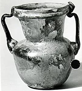 Glass two-handled jar by Unknown Artist