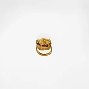 Gold box ring surmounted by a scarab by Unknown Artist