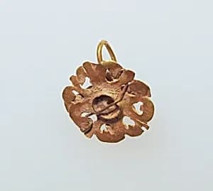 Gold earring with rosette disk by Unknown Artist
