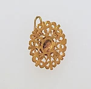 Gold earring with rosette disk by Unknown Artist