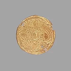 Gold roundel with stamped designs by Unknown Artist