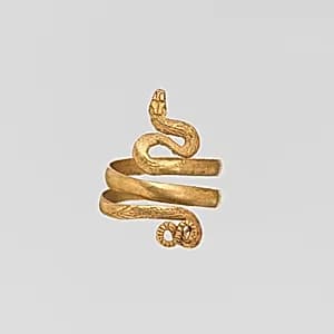 Gold snake ring by Unknown Artist