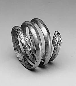 Gold snake ring by Unknown Artist