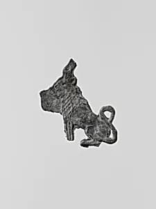 Lead figure of a lion by Unknown Artist