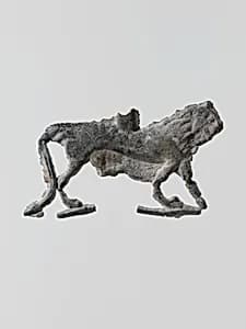 Lead figure of a lion by Unknown Artist