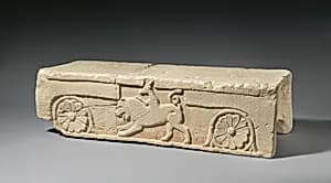 Limestone footstool by Unknown Artist