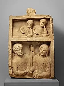 Limestone grave marker by Unknown Artist