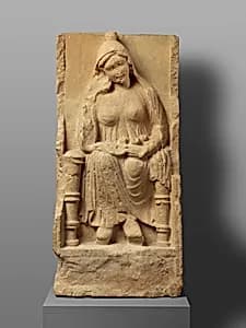 Limestone grave marker by Unknown Artist