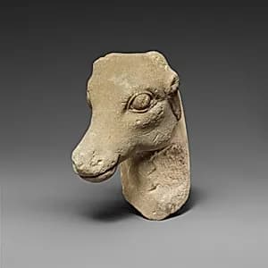 Limestone head of a deer by Unknown Artist