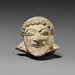 Limestone head of a silen (?) by Unknown Artist