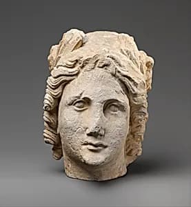Limestone head of Apollo by Unknown Artist