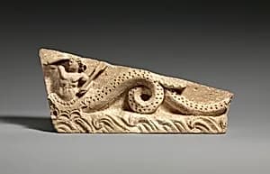 Limestone pediment fragment by Unknown Artist
