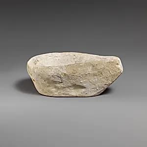 Limestone saucer lamp by Unknown Artist