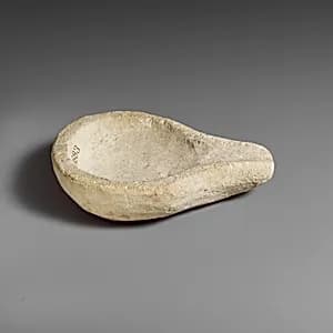 Limestone saucer lamp by Unknown Artist