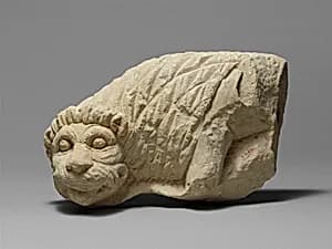 Limestone statue of a lion by Unknown Artist