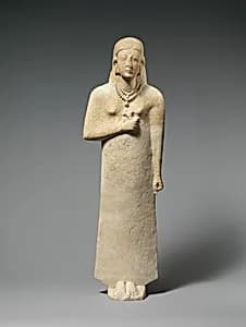 Limestone statue of a woman by Unknown Artist