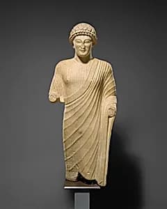 Limestone statue of a youth by Unknown Artist