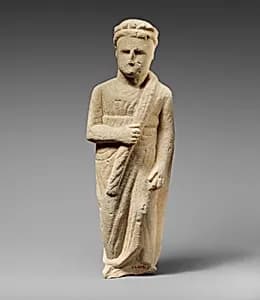 Limestone statuette of a boy by Unknown Artist