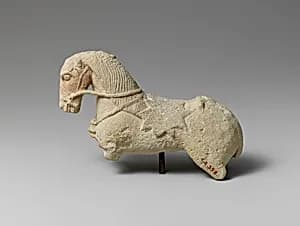 Limestone statuette of a horse by Unknown Artist