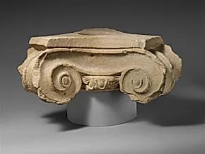 Limestone votive Ionic capital by Unknown Artist