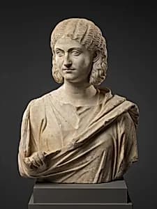 Marble bust of a woman by Unknown Artist